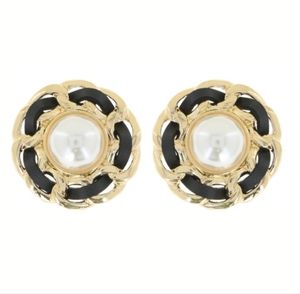 Classic Silver Black Sophisticated Designer Earrings Pearl Clip Business…
